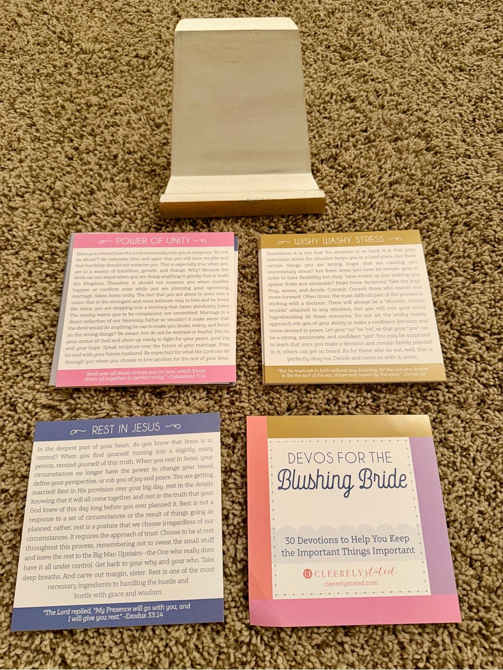Devos for the Blushing Bride Devotional Cards - Pink, Gold, Cream, Blue